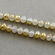 Half Plated Imitation Opalite Faceted Rondelle Glass Bead Strands EGLA-S092-2mm-01-2