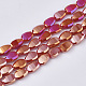 Electroplate Opaque Solid Color Glass Beads Strands EGLA-T020-02-2