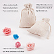 ポリコットン（ポリエステルコットン）パッキングポーチ巾着袋  印刷された花で  小麦  14x10cm X-ABAG-T004-10x14-01-3