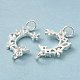 Rack Plating Brass Pave Clear Cubic Zirconia Connector Charms KK-K273-08S-2