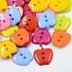 Mixed Color Acrylic Apple 2-Hole Sewing Buttons Scrapbooking Button X-BUTT-E036-10-1