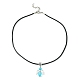 Angel Shape Alloy with Glass Pendant Necklaces NJEW-JN04560-04-4