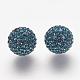 Half Drilled Czech Crystal Rhinestone Pave Disco Ball Beads RB-A059-H12mm-PP9-207-2