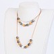 Korean Waxed Polyester Cord Two-Tiered Necklaces NJEW-JN02145-4