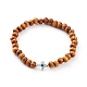 Ensembles de bracelets extensibles en perles de bois naturel BJEW-JB05848-3