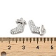 真鍮製マイクロパヴェキュービックジルコニアペンダント  靴下  プラチナメッキ  13x11x2mm  穴：1.2mm KK-H455-26P-3
