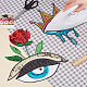 Chgcraft 2 styles mauvais œil vêtements patchs fer sur patchs sequin patch yeux avec rose applique broderie vêtement accessoire pour bricolage couture vêtements jeans sacs à main PATC-CA0001-07-3