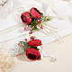 Craspire 1pz spilla in stoffa di fiori di rosa AJEW-CP0001-80B-7