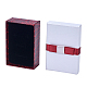 Cajas de joyas de cartón rectangular rellenas de algodón kraft con bowknot X-CBOX-N006-03-5