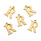 Ion Plating(IP) 304 Stainless Steel Alphabet Charms STAS-H122-R-G-2