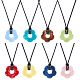 ANATTASOUL 8Pcs 8 Colors Acrylic Flower Pendant Necklaces Set NJEW-AN0001-50-1
