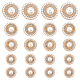 Wadonn 4 スタイル亜鉛合金シャンクボタン  1穴  プラスチック模造真珠付き  衣類用アクセサリー  フラットラウンド  ゴールドカラー  15~25x4.5~7.5mm  穴：1.8~1.9mm  20個/箱 BUTT-WR0001-06G-1