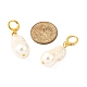 Латунные пластиковые серьги-кольца с жемчугом EJEW-JE06485-02-4