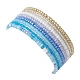 Set di braccialetti elastici con perline di semi di vetro da 8 pz e 8 colori per donna BJEW-JB09661-02-3