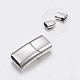 Smooth Surface 304 Stainless Steel Magnetic Clasps with Glue-in Ends STAS-N002-38-2