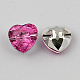1-Hoyo Taiwán acrílico diamante de imitación botones del corazón BUTT-F017-25mm-08-2