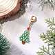 Подвесные украшения из стеклянных бусинок на рождественскую тематику HJEW-MZ00341-02-1