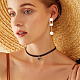 Anattasoul 4 paia 4 stile squisito plastica imitazione perla bordata ciondolano gli orecchini della vite prigioniera EJEW-AN0002-09-6
