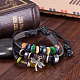Adjustable Casual Unisex Leather Multi-strand Bracelets BJEW-BB15570-7