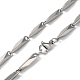 201 Stainless Steel Bar Link Chain Necklaces for Men Women NJEW-G112-07B-P-3