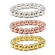 3 pièces 3 couleurs ensemble de bracelets extensibles en pierre de lave naturelle BJEW-JB06838-02-1