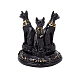水晶球の陳列台  不透明なラジンバステト猫の女神像ガラスボールホルダー  ブラック  6.2x7.2cm ODIS-WH0001-40-7