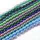 Chapelets de perles en verre opaque de couleur unie GLAA-E409-03-1