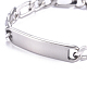 304 Stainless Steel Figaro Chain ID Bracelets BJEW-G631-02P-2