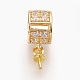 Brass Micro Pave Cubic Zirconia Cup Pearl Peg Bails Pin Pendants ZIRC-F089-11G-1