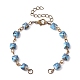 Realizzazione di braccialetti con catena a maglie quadrate con perline di vetro sfaccettato AJEW-JB01150-48-1