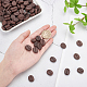 不透明な樹脂カボションアクセサリー  模造食品  コー​​ヒー豆  ココナッツブラウン  17~17.5x13~13.5x5.5~6mm DIY-WH0260-70-3