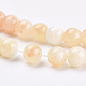 Chapelets de perles de pierres en jade jaune teinte G-R271-6mm-Y17-2