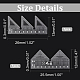 Arricraft 2 個 2 スタイルアクリルキルティング定規  三角形のテンプレート  透明なパッチワーク縫製カッティングクラフト定規diyツール  透明  12~13x25.5~26x0.3cm  1個/スタイル DIY-AR0002-56-2