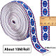 Gorgecraft 10m エスニック風刺繍ポリエステルリボン  ジャカードリボン  服飾材料  花柄  ミディアムブルー  1インチ（25mm） OCOR-GF0002-37-2
