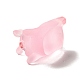 半透明の樹脂チャーム  豚のチャーム  プラチナトーン鉄パーツ  パールピンク  19x18x26mm  穴：2mm RESI-E031-01P-06-3