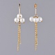 Boucles d'oreilles pendantes en perles de verre écologiques EJEW-JE03813-01-3