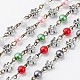 Handmade Round Glass Pearl Beads Chains for Necklaces Bracelets Making AJEW-JB00074-1