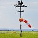 Superdant オンドリ風見鶏錬鉄製風向計屋根庭の方向標識屋外農家の装飾風測定ツール AJEW-WH0265-012-6