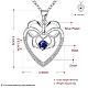 Silver Plated Brass Cubic Zirconia Heart Pendant Necklaces For Women NJEW-BB07259-B-2