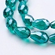 Electroplate Glass Beads Strands EGLA-R008-15x10mm-M-3