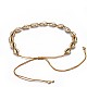 Cowrie Shell Beads Necklaces with Nylon Thread Cord and Brass Beads NJEW-JN02406-4