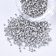 電気メッキガラスシリンダービーズ  シードビーズ  丸い穴  メタリックカラー  銀  1.5~2x1~2mm  穴：0.8mm  約8000個/袋  約85~95 G /袋 SEED-Q036-01A-B04-1