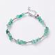 Bracelets de cheville perlés en aventurine vert naturel AJEW-AN00113-05-1