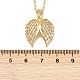 Латунные микропаве прозрачные кубические цирконии ожерелья с подвесками в виде крыльев ангела NJEW-Z088-02G-3