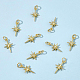 BENECREAT 10Pcs 18K Gold Plated Star Brass Pendants with Jump Rings Metal Lucky Star Accessories for DIY Jewelry Making KK-BC0004-96-4