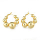 Brass Round Ball Wrap Hoop Earrings for Women EJEW-N011-83-2