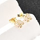 Серьги-гвоздики из латуни с микропаве из прозрачного кубического циркония EJEW-A135-16G-2