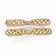 Brass Micro Pave Clear Cubic Zirconia Alligator Hair Clip Findings MAK-T008-01G-NF-1