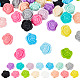 DICOSMETIC 60Pcs Silicone Beads Set 15 Colors Flower Rubber Beads Rose Beads Bracelet Beads for DIY Necklaces Jewellry Making FIND-DC0001-28-1