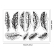 GLOBLELAND Bird Feathers Clear Stamps Animal Feathers Silicone Clear Stamp Transparent Stamp Seals for Cards Making DIY Scrapbooking Photo Journal Album Decoration DIY-WH0167-56-1049-6
